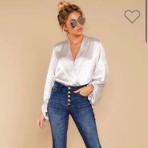 NWT Silver Bodysuit from Red Dress Boutique